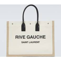 Saint Laurent Herren Handtaschen Saint Laurent Tote Bag Rive Gauche aus Canvas Beige Einheitsgröße