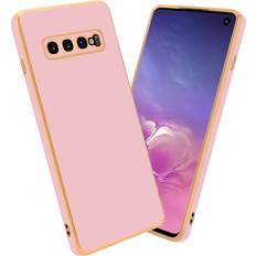 Cadorabo Glossy Pink Gold Case for Samsung Galaxy S10 4G Protective Cover made of flexible TPU Etui silicone and with protection