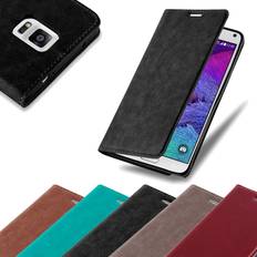 Cadorabo Book Invisible Magnet Cover Galaxy Note 4 Smartphone Hülle, Braun