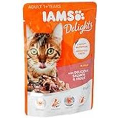 IAMS Katter - Kattfoder - Våtfoder Husdjur IAMS Vuxen Delights med utsökt lax öring Gelatin [85 g]