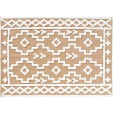 Jute Tapis Tapis D'intérieur Rectangle En Coton À Motif Ethnique "Medine" - Beige Beige cm