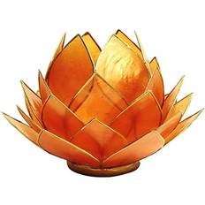 Lotus Teelichthalter goldrand capiz muscheln laterne