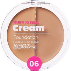 Cosmetics Ruby Kisses Cream Foundation 3D Face Creator 2-Color Foundation and Concealer, 12 Hour Wear Long Lasting, Medium to Full Coverage Level 6