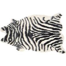 Zebra Carpets Beliani Zebra Print Rug Black