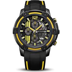 Megir Men’s Analogue Sport Wrist with Soft Yellow/Black Silicone Chronograph Luminous Auto Calendar Waterproof Function 2097 Yellow