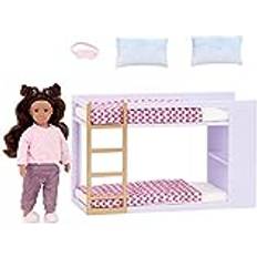 Lori LO37124Z Mini Toy 6-inch Doll & Bedroom Furniture – Dollhouse Accessories – Play Kids – 3 Years – Tania's Bunk Bed Set, Multi