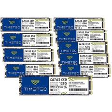 TIMETEC Timetec 128GBx10 10 Pack SSD 3D NAND TLC SATA III 6Gb/s M.2 2280 NGFF 64TBW Read Speed Up to 530MB/s SLC Cache Performance Boost Internal Solid