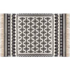 Tapis Atmosphera Tapis En Coton - Noir Et Blanc - 120 x 170 cm Noir