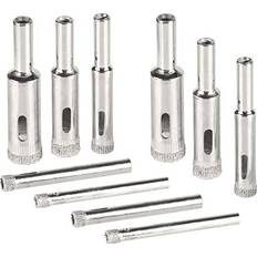 ESEE 10 Pieces Diamond Drill Bit Set, Diamond Hole Saw Hollow Core Drill Bits Extractor Remover Tools for Tile Ceramic Glass Marble Stone Brick 5mm 6mm