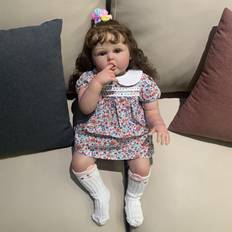 BZDOLL 3D Paint Skin With Vein Silicone 60cm Reborn Baby Doll For Gir Long Hair Princess Toddler Bebe Artist Collection Gift