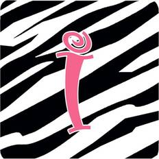 Pink Coasters CoolCookware Monogram Zebra Stripe Coaster