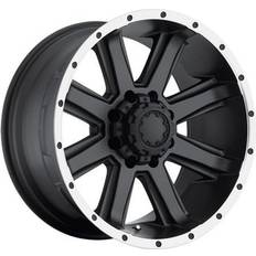 16" Car Rims Ultra 195B Crusher 16x8 6x114.3 +15et Satin Black Diamond Cut Lip Satin Wheel