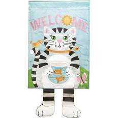 Magnolia Gardens Magnolia Gardens M011288 13 Cat Welcome Garden Flag