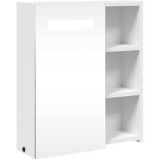 vidaXL white, 45 13 Bathroom Mirror Cabinet Illuminated Cabinet with Light Oak