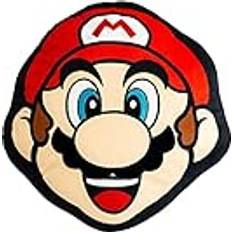 Cushions Kid's Room Character World Nintendo Super Mario Official Shaped Cushion Stack Mario Head Face 40x36cm