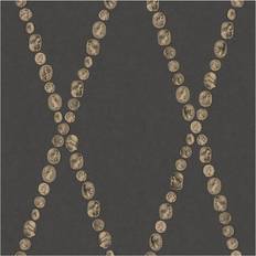 Fornasetti Wallpaper Cammei Gold on Charcoal 100% paper
