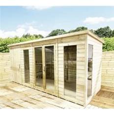 Outbuildings Cheshire 30ft Combi Pent Summerhouse with Side Shed (Building Area )