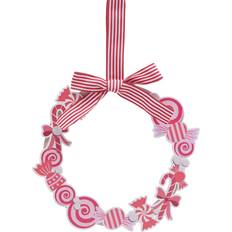 The Christmas Gift Co Candy Pink Wreath Plaque