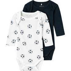 Jersey Børnetøj Name It Bright White Football Body 2-pak Noos-74