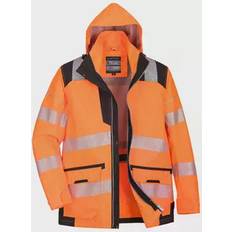 EN 343 Arbeitskleidung & Ausrüstung Portwest PW3 Warnschutz 5-in-1 Jacke, orange schwarz