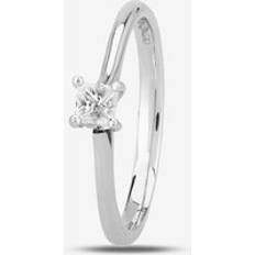 Jewellery 1888 Collection Platinum 0.25ct Princess-Cut Diamond Classic Solitaire Ring RI-2022.25CT PLUS D/SI1/0.30ct