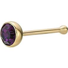 Unisex Piercings Lavari Jewelers Lila Moon 14k Gold mm Purple Crystal Nose Ring Stud, Women's