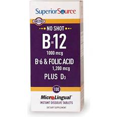 Vitamins & Supplements Superior Source No Shot B6/B12/Folic Acid Plus D Multivitamins, 100 Count