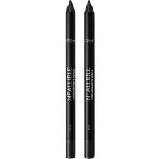 Cosmetics L'Oréal Paris Makeup Infallible Pro-Last Pencil Eyeliner, Waterproof and Smudge-Resistant, Glides on Easily to Create any Look, Black, 2 Count