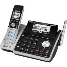 AT&T TL88102 DECT 6.0 2-Line Expandable Corded/Cordless Phone with Answering System Silver/Black 1 Handset