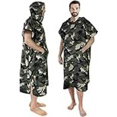 SUN CUBE Surf Poncho Changing Robe with Hood Thick Quick Dry Microfiber Wetsuit Changing Towel for Surfing Beach Swim Outdoor Sports -Camo Green