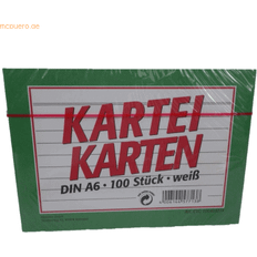 Karteikarten A6 100 Liniert Weiß