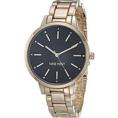 Nine West Gold-Tone Alloy Bracelet Watch, 36mm Black, Gold-Tone