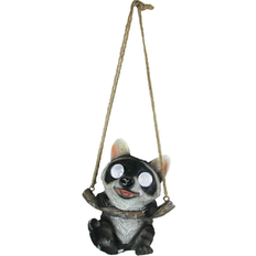 Mayrich Resin Hanging Raccoon Garden Statue Solar Eye Lights