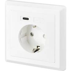 2 USB-porte Stikkontakter Sygonix Indbygningsstikdåse Med USB Hvid SY-5238674