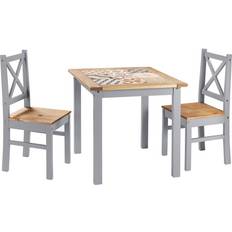 Dining Sets SECONIQUE Salvador One Plus Two Tile Top Dining Set