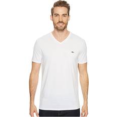 Lacoste Men T-shirts Lacoste Men's V-Neck Pima Cotton Jersey T-Shirt White