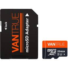 Vantrue 256GB MicroSDXC UHS-I U3 V30 Class 10 4K UHD Video High Speed Transfer Monitoring SD Card with Adapter for Dash Cams, Body Cams, Action