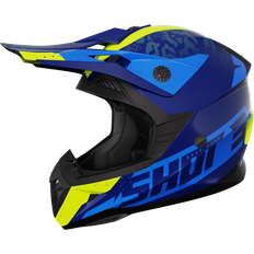 Équipement Moto Shot Pulse Airfit Casque de motocross, noir-bleu-jaune, taille pour Hommes