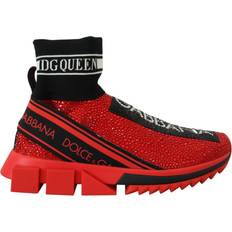 Dolce & Gabbana Red Bling Sorrento Sneakers Socks Shoes EU35/US4.5