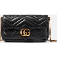 Gucci Tegnebøger & Nøgleringe Gucci GG Marmont Leather Wallet On Chain - Black