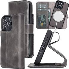 Wallet Cases Personalized iPhone 13 Pro Max Detachable Leather Wallet Case with Kickstand