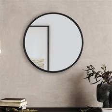WOMO design Vægspejl Ø 60 cm Rundt Spejl Med Sort Metalramme