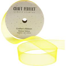 Yellow Ribbons, Tapes & Trims Craft Perfect Organza Ribbon 16mmX5m-Mellow Yellow