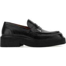 Plateau Loafers Marni Black Leather Loafers