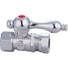 Kingston Brass CC44151 1/2 FIP x 1/2 or 7/16 Slip Joint Straight Shut Off Valve Polished Chrome