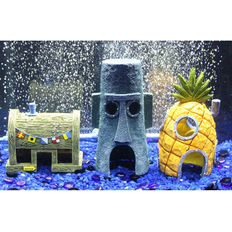 Penn Plax Spongebob Squarepants 3-piece Aquarium Ornament Bundle