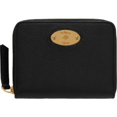 Plaque Small Zip Around Purse - Black Small Classic Grain