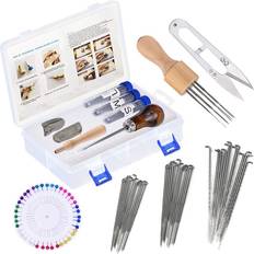 Wool Needlework Kits lmzay Needle Felting Tools, Wool Felting Supplies, Needle Felting Kit with 60 Pcs Needles Felting Needles, Foam Mat, Wooden Handle, Scissors, Perfect for DIY Felting Wool Projects