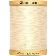 Gutermann äggvita naturliga bomullstrådar solida 876 yards 800C-919