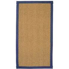 Likewise Rugs & Matting Coir Herringbone Border Blue